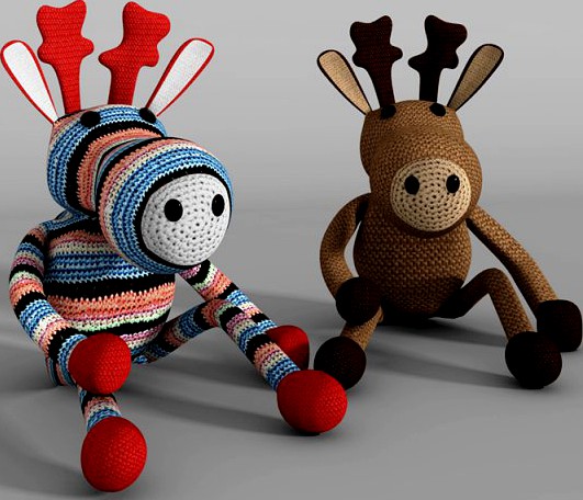 Knitted toy Deer 3D Model