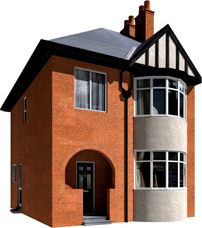 Semi detached house 3D Model