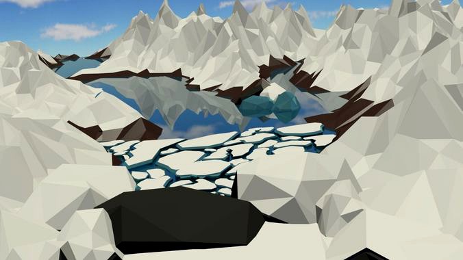 Ice shelf floating low poly
