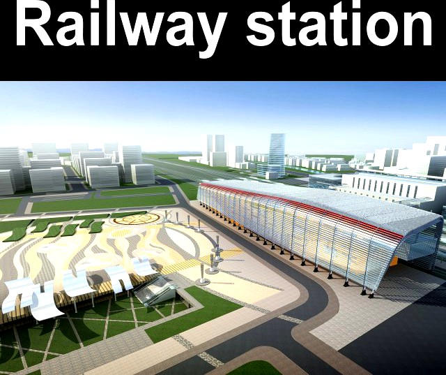Railway station 003 3D Model
