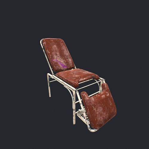 Vintage Hospital Bed 3d model