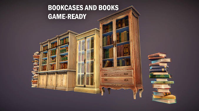 Bookcases and books