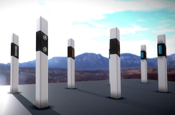 Roadside Posts High-Poly