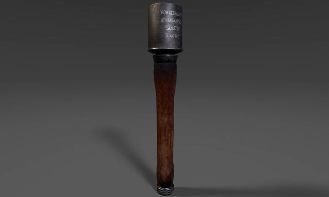 WW2 StielhandGranate M24 Low Poly
