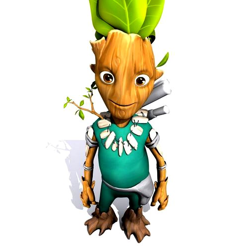 Set 01 Cartoon Character 01 Tree Man 3d model