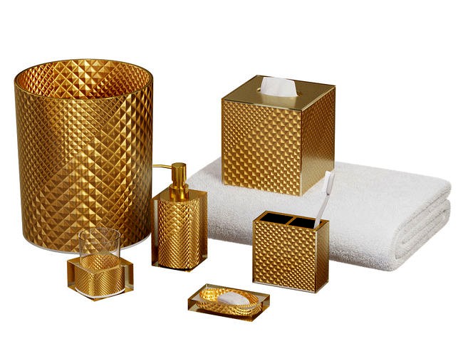 Diamond Elite Gold Bath Accents by Sherry Kline