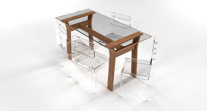 Transparent Dining Table Set