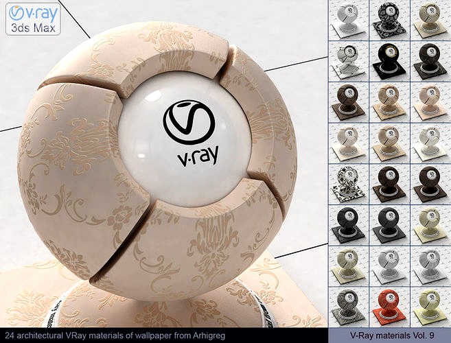 Architectural Vray materials for 3ds Max - Wallpaper