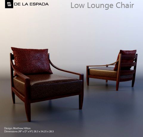 Low Lobby Chair 3D Model
