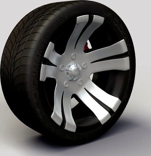 Wheel Alloy Ion 138 rims  and tire 3D Model
