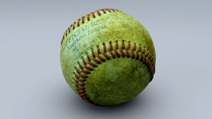 Old baseball 1 cleaned 3D scan with LODs