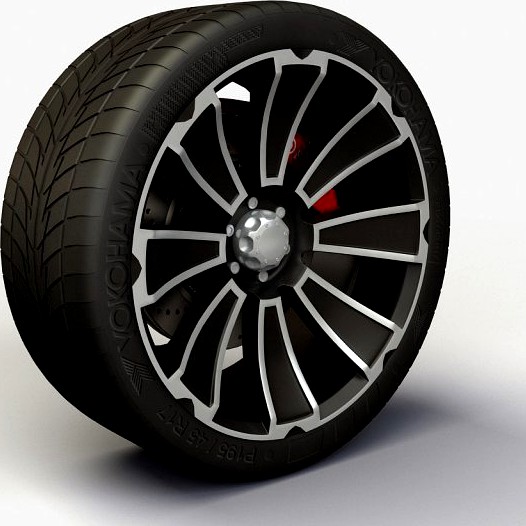 Wheel Alloy Ion 180 rims and tyre 3D Model