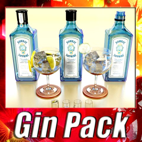 High Detailed Bombay Sapphire Collection 3D Model