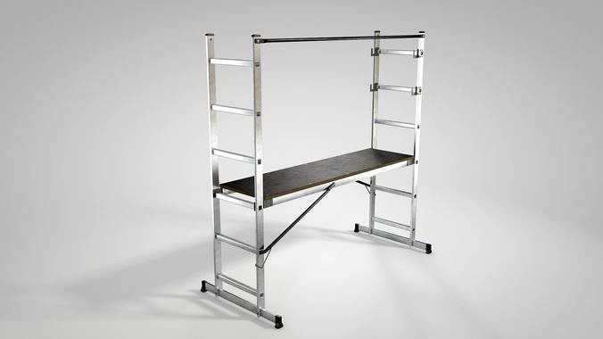 Scaffolding and ladder ready to use