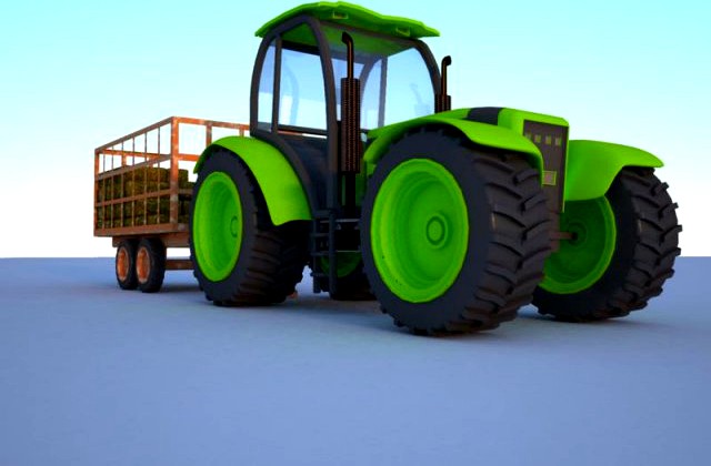 Tractor and trailer 3D Model