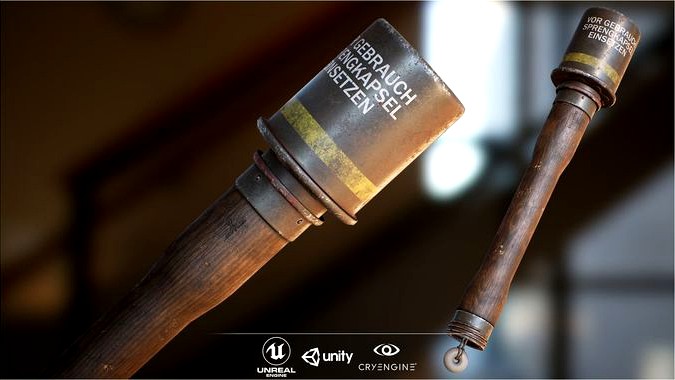 World War II Axis - First Person Asset Stielhandgranate