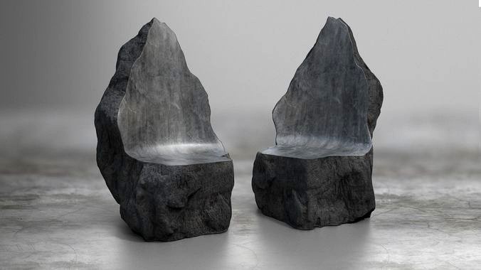 Rock Stone Obelisk Sofa Chair 3D Model