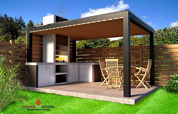 furniture outdoor kitchen  barbecue 3D model