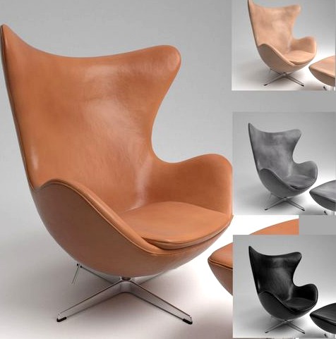 Fritz Hansen EGG Leather Chair Blender Cycles