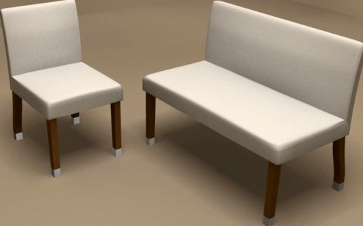 Linda chair and stool 3D Model