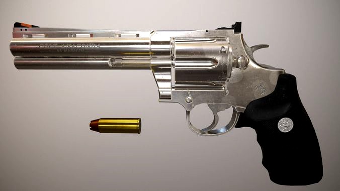 Colt Anaconda 44 magnum lowpoly