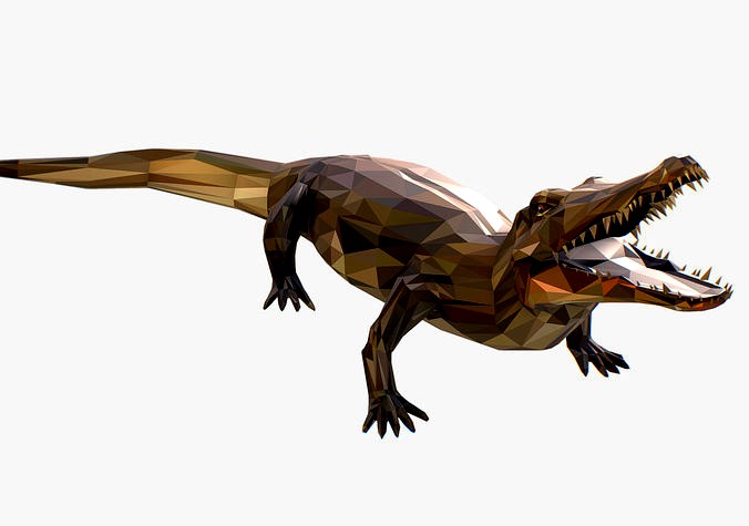 Animated Animal Low Poly Art Crocodile Reptile