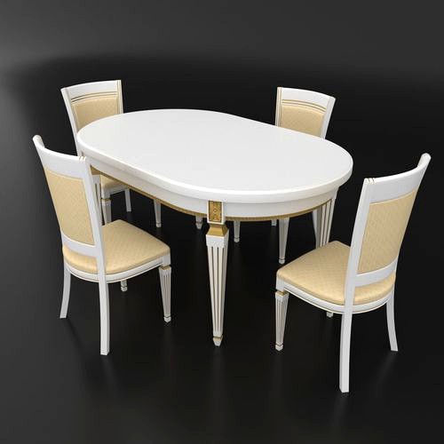 Dining set of classical design Nike Avorio table and chairs