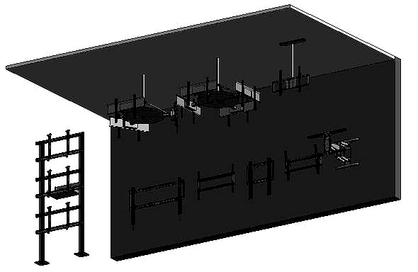 Display Wall  - Floor  - Ceiling Mount Revit Families 2015