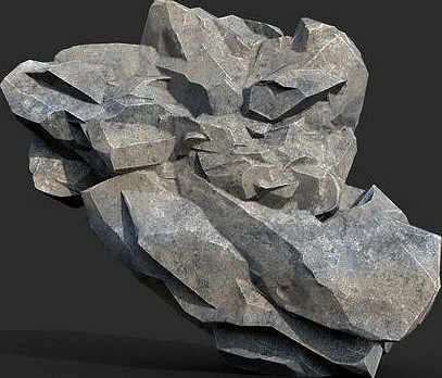 Low poly Gray Rock Formation 12 190421