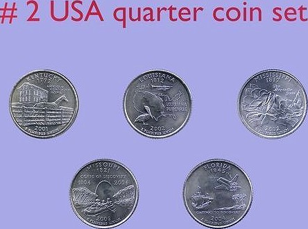 USA quarter coin - set model 2