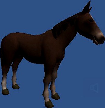 Horse with brown hairs 3D Model