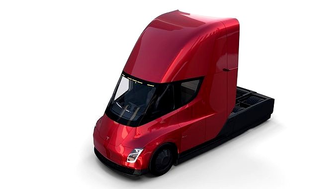 Tesla Semi Truck with Interior Red