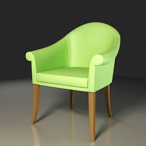 Peanut Green Leather Club Chair