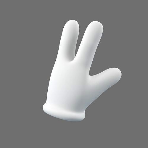 Cartoon Glove Hands Low Poly  3 fingers