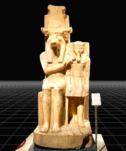 Real Scan Statue of Amenhotep iii with god Sobek