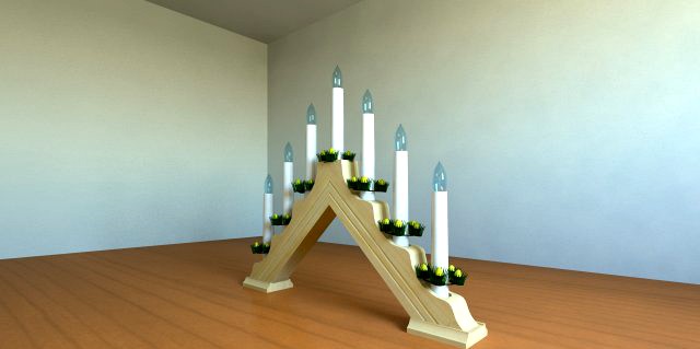 Christmas Candle Bridge 3D Model