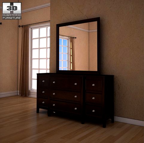 Ashley Carlyle Dresser  Mirror 3D Model