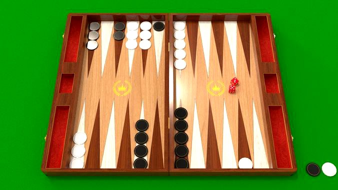 Backgammon low and high poly 3d model