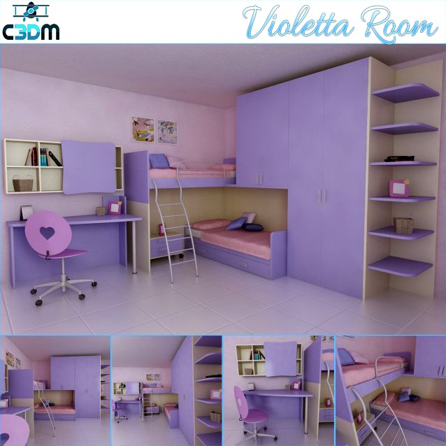 Violetta Kids Room 3D Model