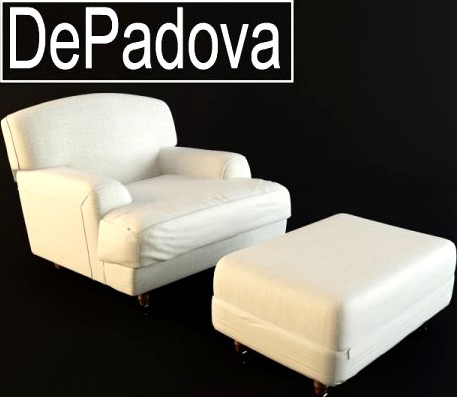 Raffles armchair puff DePadova 3D Model