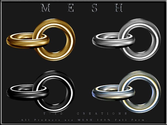 Chain No5 - 2 Rings Low-poly 3D model
