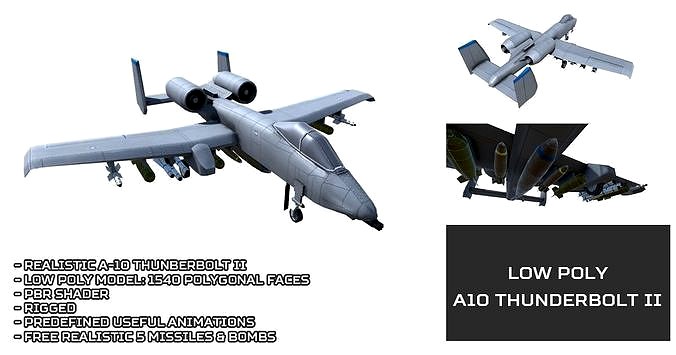Low Poly A10 Thunderbolt II