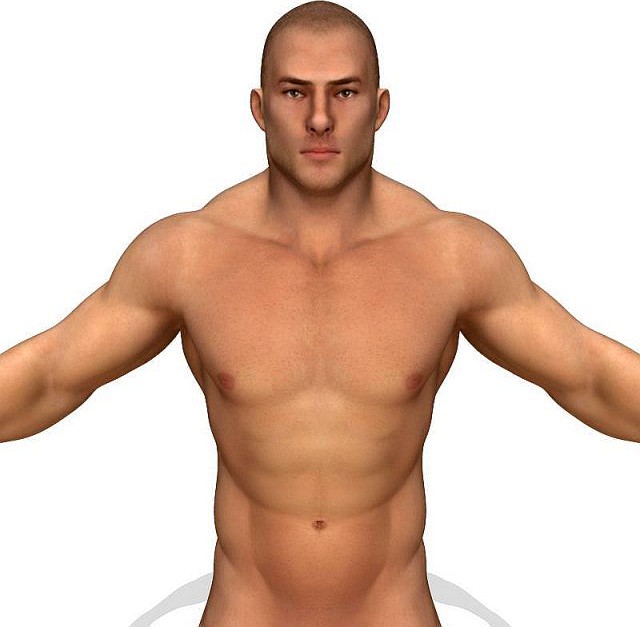 Realistic Muscular Man 3D Model