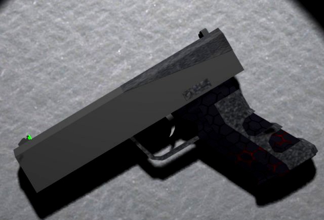 LowPoly Uran Tactic Pistol 3D Model