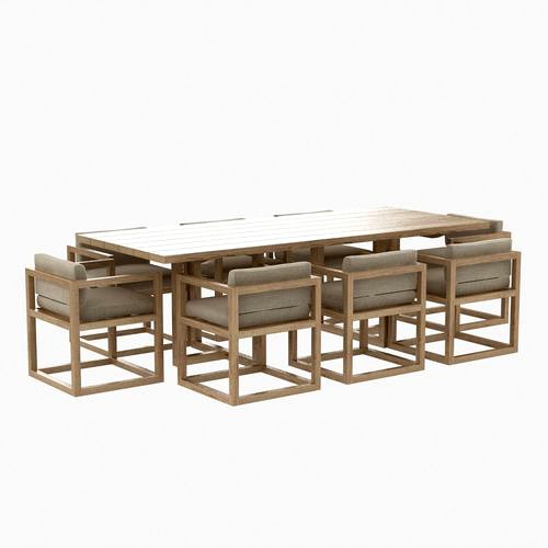 restoration hardware aviara armchair and dining table