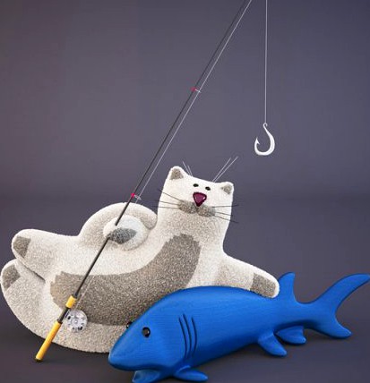 Fish and Cat Toys 3D Model