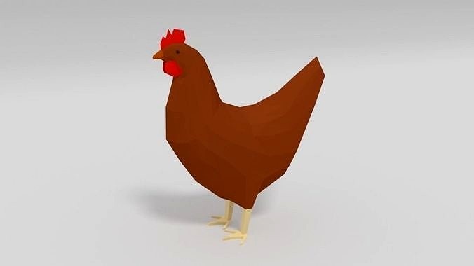 Low Poly Cartoon Chicken