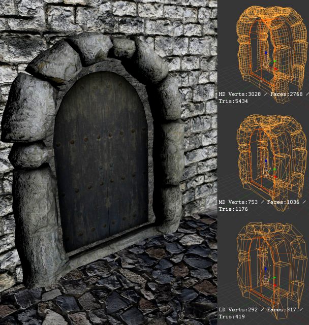 Medieval Arcuate Double Doors 3D Model