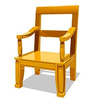 authentic cartoon chair 3D model