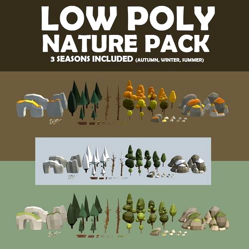 Multi season low poly nature